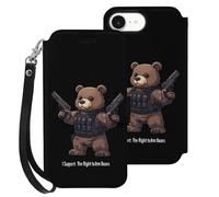 I Support The Right to Arm Bears Phone Case Wallet Case Compatible with iPhone 16 E