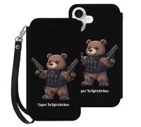 I Support The Right to Arm Bears Phone Case Wallet Case Compatible with iPhone 16 Plus
