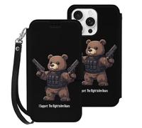 I Support The Right to Arm Bears Phone Case Wallet Case Compatible with iPhone 16 Pro