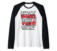 I Support Women's Rights and Wrongs Gender Equality Apparel Raglan Baseball Tee