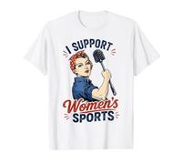 I Support Women's Sports, Unwearable Funny Feminism Value Graphic T-Shirt, Men, White, M