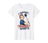 I Support Women's Sports, Unwearable Funny Feminism Value Graphic T-Shirt, Women, White, M
