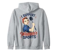 I Support Women's Sports, Unwearable Funny Feminism Zip Hoodie