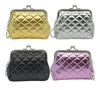 i-Sure 4 Packs Coin Purse with Clasp Kisslock Change Pouch Small Coin Wallet Gift for Women Girls 4.7"L X 3.5" H"