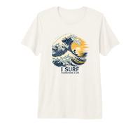 I Surf Therefore I Am Vintage Wave Surfer Philosophy Premium T-Shirt