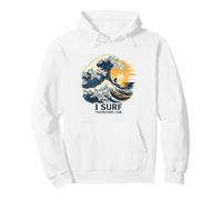 I Surf Therefore I Am Vintage Wave Surfer Philosophy Pullover Hoodie