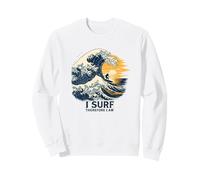 I Surf Therefore I Am Vintage Wave Surfer Philosophy Sweatshirt