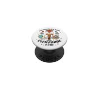 I Survived 100 Days Of School Everything Is Fine Funny Cat PopSockets Adhesive PopGrip