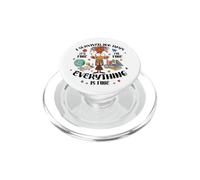 I Survived 100 Days Of School Everything Is Fine Funny Cat PopSockets PopGrip for MagSafe
