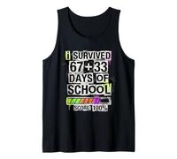 I Survived 100 Days of School Math 67 + 33 Gamer Loading Bar Tank Top
