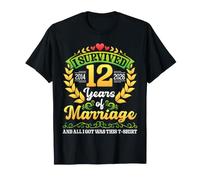 I Survived 12 Years of Marriage 2014 2026 Couple Anniversary T-Shirt