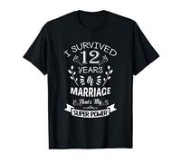 I Survived 12 Years of Marriage Anniversary Husband Wife T-Shirt