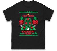 I Survived 1998 Nakatomi Plaza Christmas Holiday T Shirt,Offensive Christmas Tee,Ugly Christmas Tee Black
