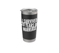 I Survived 20 Years of Marriage 20th Wedding Anniversary Stainless Steel Insulated Tumbler