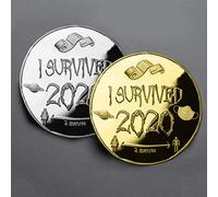 I SURVIVED 2020 Silver Commemorative Coin - 2020 Medal Commemorative Coin Memories of The Past 2020 Commemorative Coin- Silver Plated Commemorative Coin Gift for Friends Family Collectors (A/Gold*1)