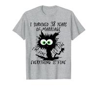 I Survived 38 Years of Marriage T-Shirt, Men, Heather Grey, 3X-Large