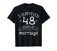 I Survived 48 Years of Marriage Couple 48th Anniversary Gift T-Shirt