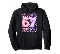 I Survived 6 7 Meme Six Seven 8TH 6 7 Girls Birthday Cat 67 Pullover Hoodie