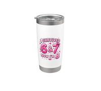 I Survived 6 & 7 Now I'm 8 Eight Years Old Birthday Gift Tee Stainless Steel Insulated Tumbler