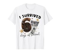 I Survived 67 Days of School Bison Buffalo, Wolf Animals T-Shirt