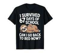 I Survived 67 Days of School Sloth Can I Go Back to Bed Now T-Shirt