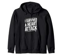 I Survived A Heart Attack Warrior Heartbeat Zip Hoodie