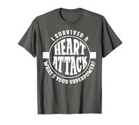 I Survived A Heart Attack What's Your Superpower Cardiac T-Shirt, Men, Asphalt Grey, 4X-Large