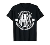 I Survived A Heart Attack What's Your Superpower Cardiac T-Shirt, Men, Black, Medium