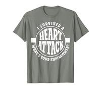 I Survived A Heart Attack What's Your Superpower Cardiac T-Shirt, Men, Olive Heather, 3X-Large