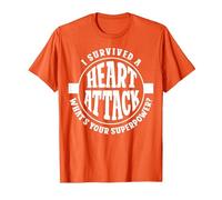 I Survived A Heart Attack What's Your Superpower Cardiac T-Shirt, Men, Orange, X-Large