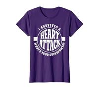 I Survived A Heart Attack What's Your Superpower Cardiac T-Shirt, Women, Purple, X-Large