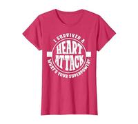 I Survived A Heart Attack What's Your Superpower Cardiac T-Shirt, Women, Red Heather, Medium