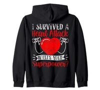 I Survived A Heart Attack What's Your Superpower Cardiac Zip Hoodie