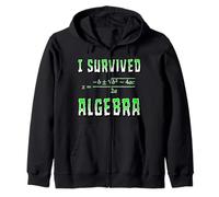 I Survived Algebra Math Class School Zip Hoodie