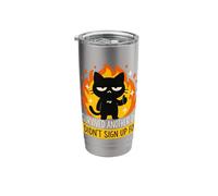 I Survived Another Day Funny Ironic Cat Meme Stainless Steel Insulated Tumbler