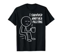 I Survived Another Meeting, Funny Stickman Employee Worker T-Shirt