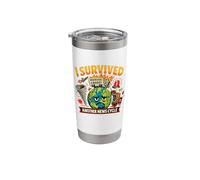 I Survived Another News Cycle Funny Chaos Stainless Steel Insulated Tumbler
