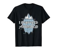 I Survived Antarctica Continent Expedition Antarctica T-Shirt, Men, Black, 4X-Large