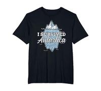 I Survived Antarctica Continent Expedition Antarctica T-Shirt, Men's Big and Tall, Black, 3X Tall