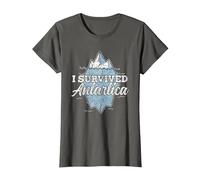 I Survived Antarctica Continent Expedition Antarctica T-Shirt, Women, Asphalt Grey, Large