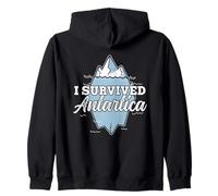 I Survived Antarctica Continent Expedition Antarctica Zip Hoodie