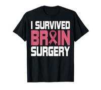 I Survived Brain Surgery Gray Ribbon Brain Cancer Warrior T-Shirt