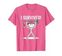 I Survived Cancer Survivor T-Shirt, Men, Pink Heather, Small