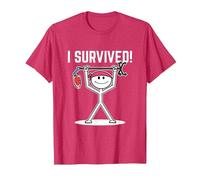 I Survived Cancer Survivor T-Shirt, Men, Red Heather, Medium
