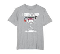I Survived Cancer Survivor T-Shirt, Men's Big and Tall, Heather Grey, 4X Tall