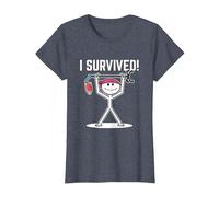 I Survived Cancer Survivor T-Shirt, Women, Heather Blue, 3X-Large