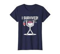 I Survived Cancer Survivor T-Shirt, Women, Navy Blue, 3X-Large