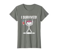 I Survived Cancer Survivor T-Shirt, Women, Olive Heather, Large