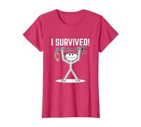 I Survived Cancer Survivor T-Shirt, Women, Red Heather, X-Large