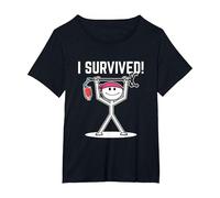 I Survived Cancer Survivor T-Shirt, Women's Plus, Black, 2X